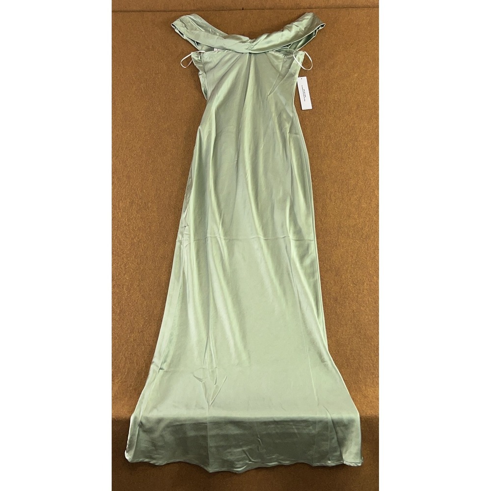 Princess Polly Womens 4 Sage Green Off The Shoulder Lined Sadee Maxi Dress NWT - Picture 8 of 15